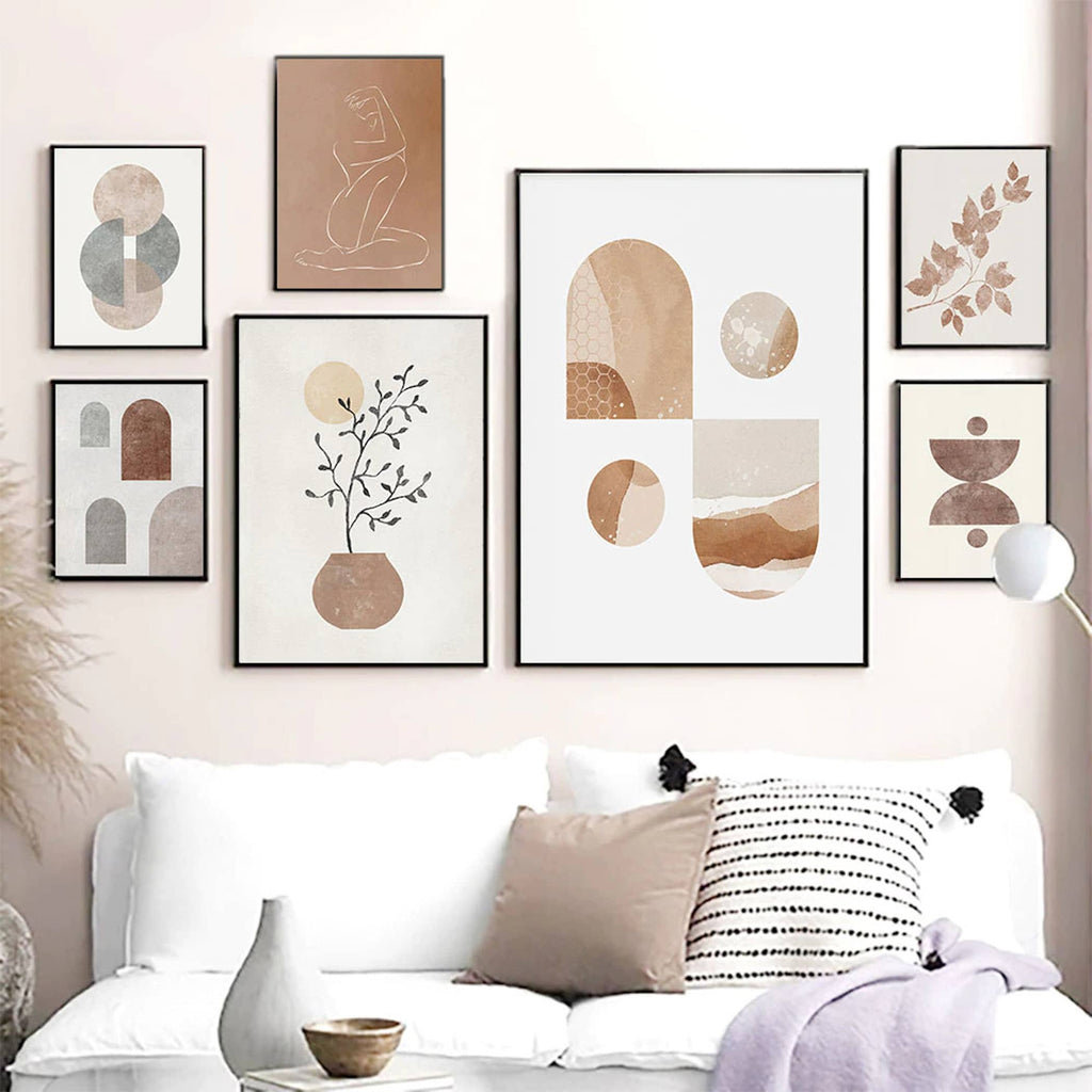 Poster Botanik Bogen Blumen | Bilder Wohnzimmer | Wandbilder Schlafzimmer | Deko Print ohne Rahmen | Bilder Set I Gallerie Wand